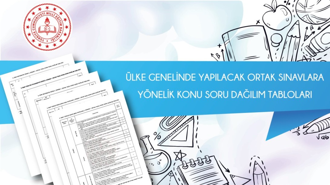 ÜLKE GENELİNDE 6 SINIFLAR İÇİN YAPILACAK ORTAK SINAVLARA YÖNELİK KONU SORU DAĞILIM TABLOLARI YAYIMLANDI